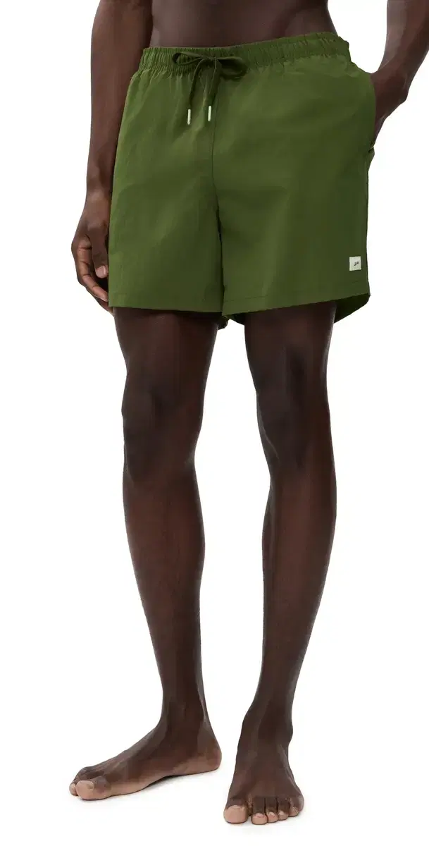 BATHER Solid Olive Swim Trunks 5.5