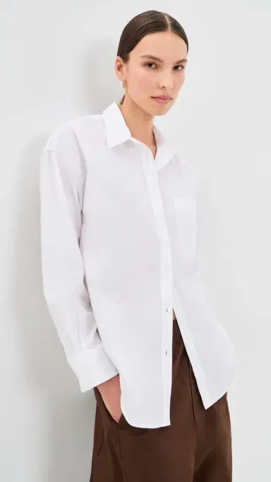 Faherty Coastal Poplin Oversized Shirt White | Thumbnail 2