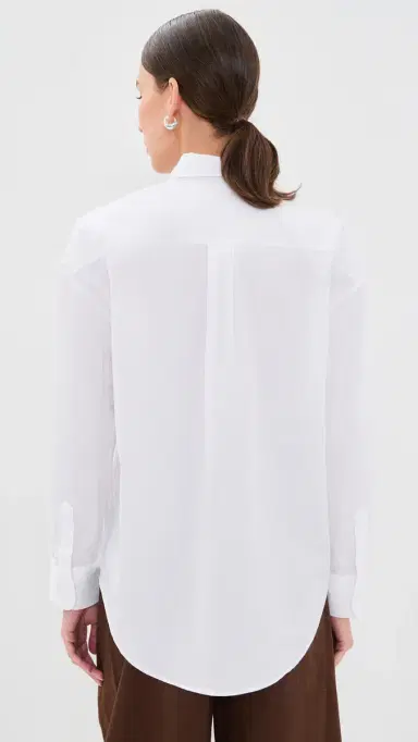 Faherty Coastal Poplin Oversized Shirt White | Thumbnail 3