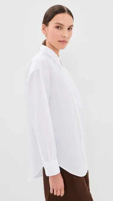 Faherty Coastal Poplin Oversized Shirt White | Thumbnail 4