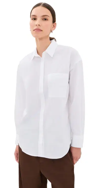 Faherty Coastal Poplin Oversized Shirt White | Thumbnail 1