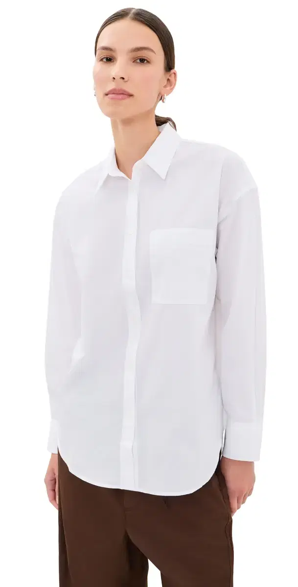 Faherty Coastal Poplin Oversized Shirt White