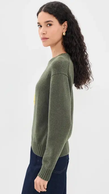 Polo Ralph Lauren Cotton Bear Long Sleeve Crew Neck Pullover arled Olive | Thumbnail 3
