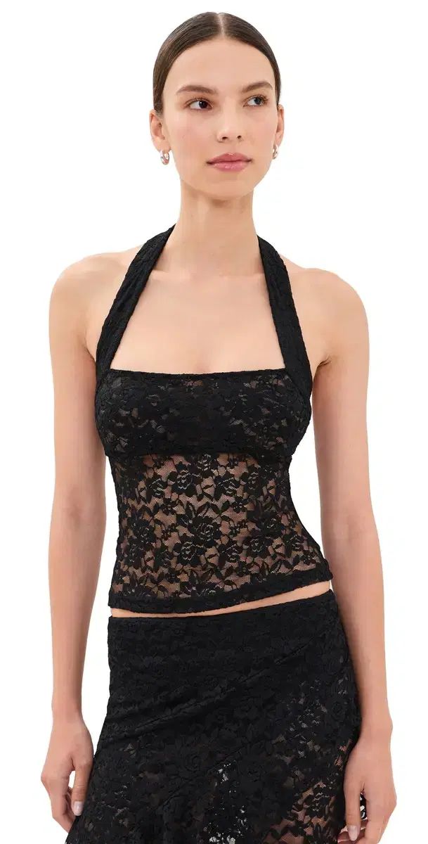 LIONESS Palisades Halter Top Noir