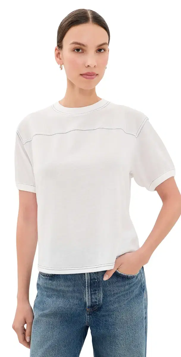 Good American The Gym Tee Chalk
