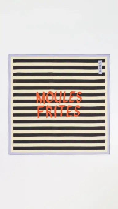 Clare V. Moules Frites Bandana Moules Frites One Size | Thumbnail 2