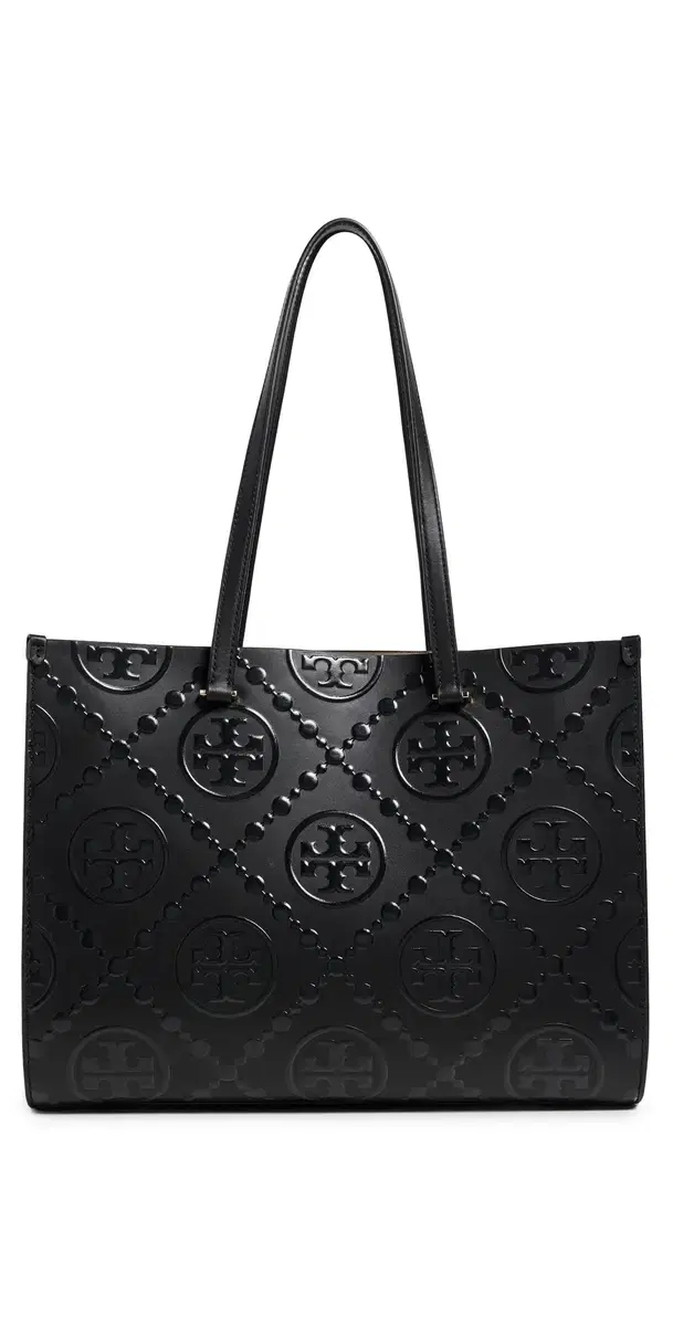 Tory Burch T Monogram Embossed Tote Bag Black One Size