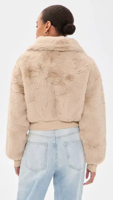 LIONESS Drita Faux Fur Jacket Sand | Thumbnail 3 LIONESS Drita Faux Fur Jacket Sand | Thumbnail 3