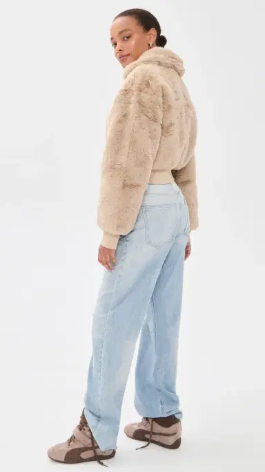 LIONESS Drita Faux Fur Jacket Sand | Thumbnail 4 LIONESS Drita Faux Fur Jacket Sand | Thumbnail 4