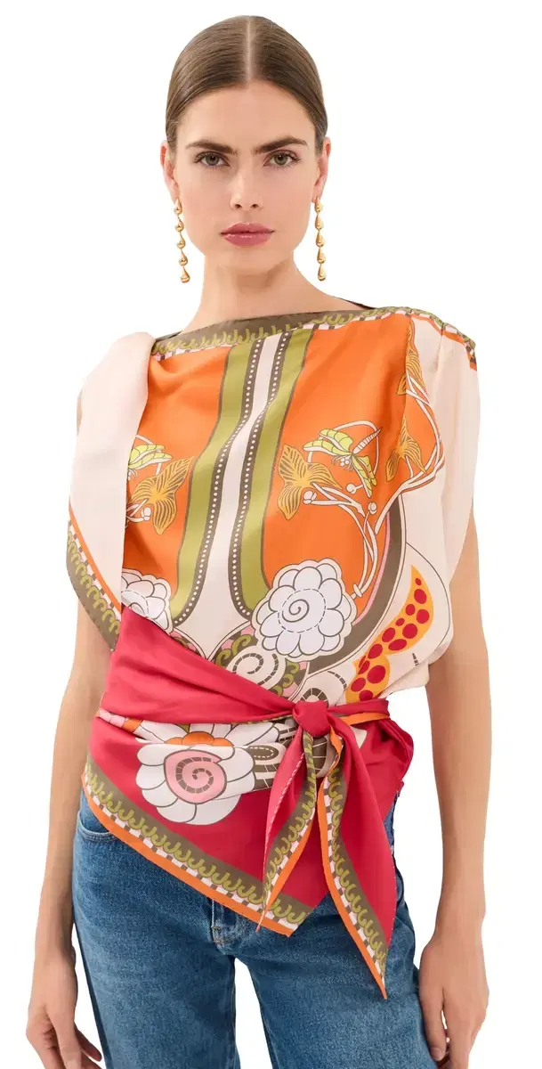 La DoubleJ Full-On Foulard Silk Scarf Top AMBROSIA PLACÉE One Size