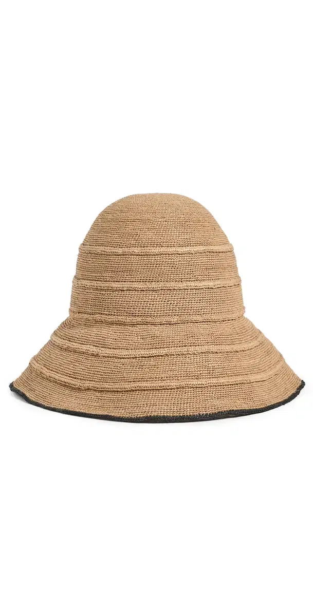 Teagan Raffia Hat and/Black