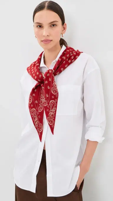 Guest In Residence The Wild Rag Triangle Scarf Carmine/Butter One Size | Thumbnail 3