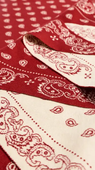 Guest In Residence The Wild Rag Triangle Scarf Carmine/Butter One Size | Thumbnail 5