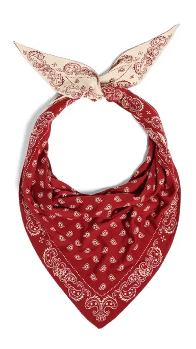 Guest In Residence The Wild Rag Triangle Scarf Carmine/Butter One Size | Thumbnail 6