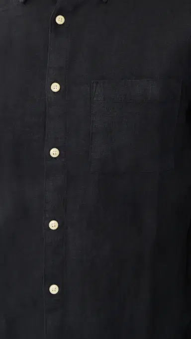 Alex Crane Linen Playa Button Down Shirt Night | Thumbnail 6