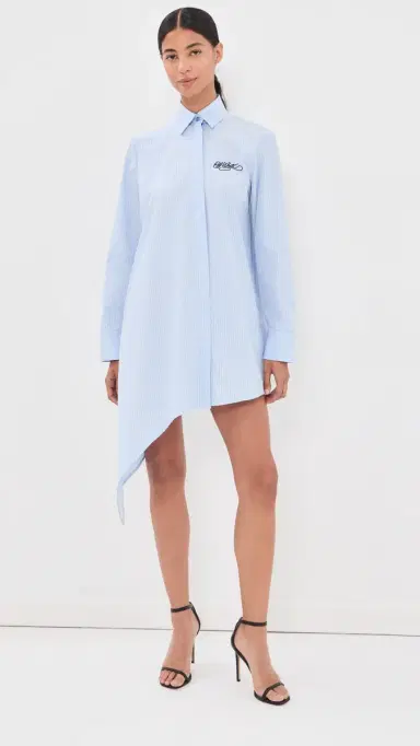 Off-White Stripe Pop Asymmetric Shirt Dress Heather Dark Sapphire | Thumbnail 2 Off-White Stripe Pop Asymmetric Shirt Dress Heather Dark Sapphire | Thumbnail 2