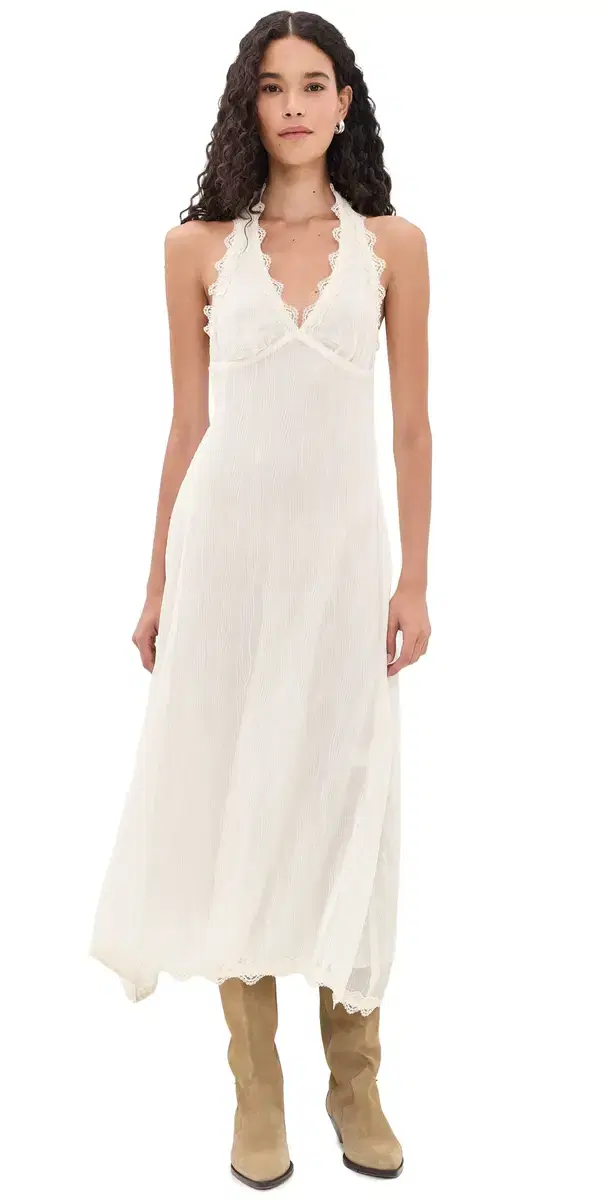 LIONESS tars Align Midi Dress Cream