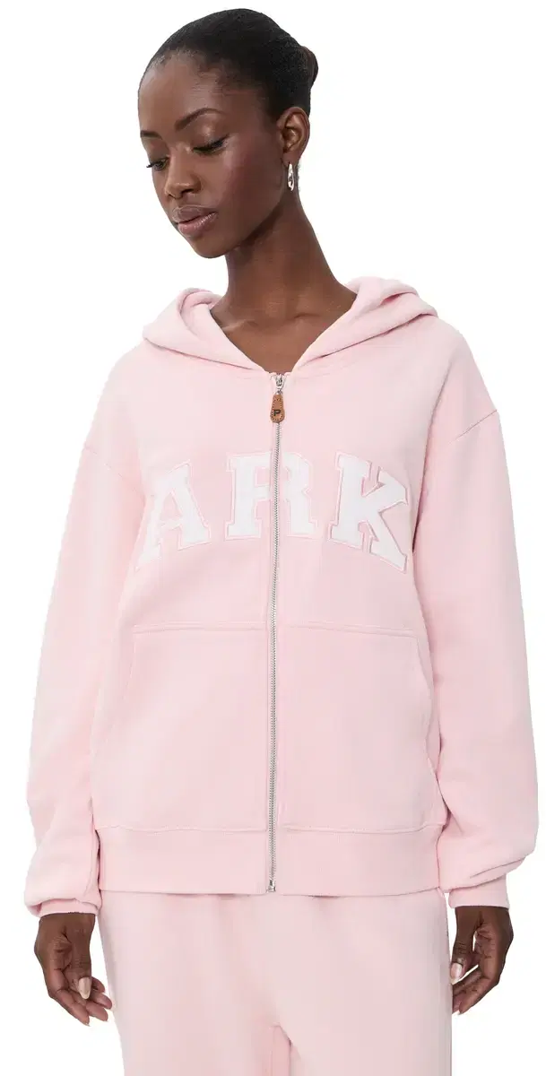 PARKE Zip-up Varsity Hoodie Rose