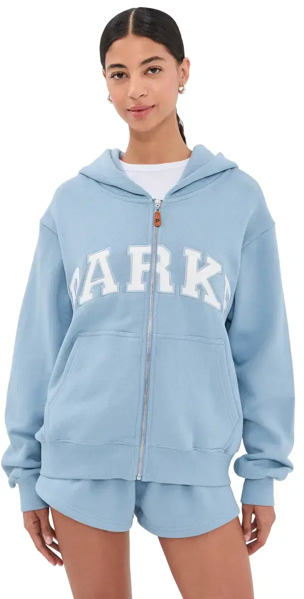 PARKE Zip-up Varsity Hoodie Sky