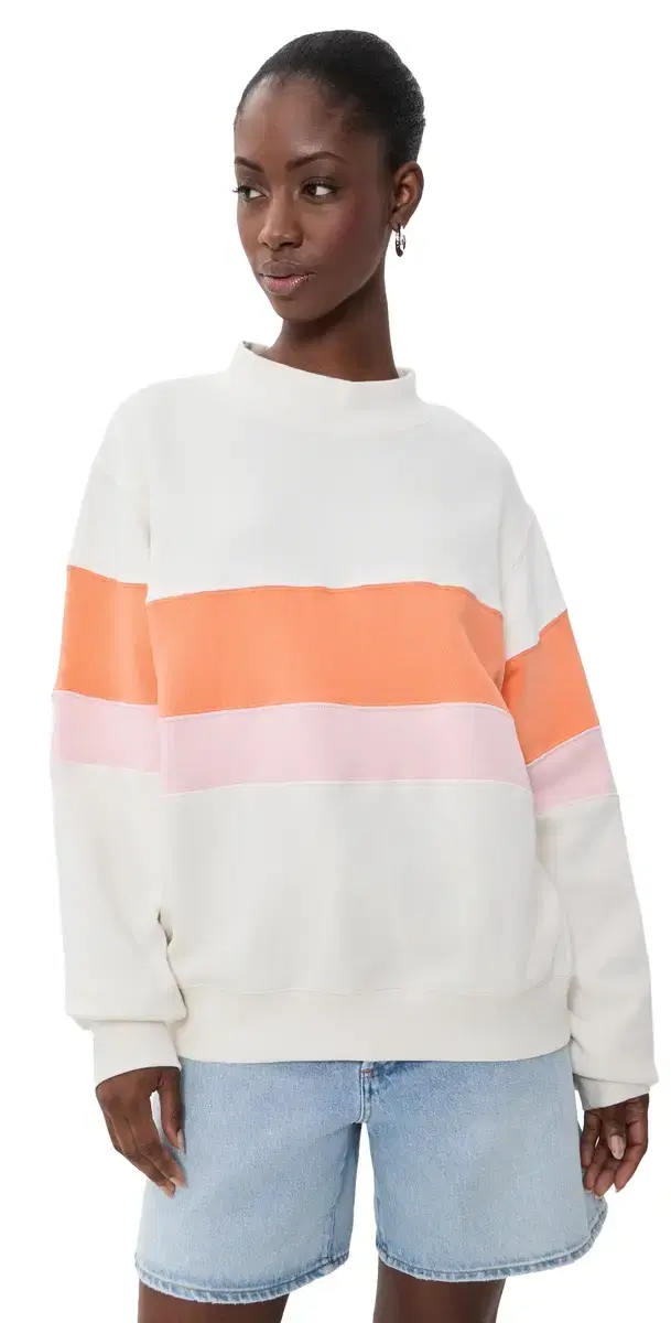 PARKE Vintage Stripe Sweatshirt Creamsicle/Rose