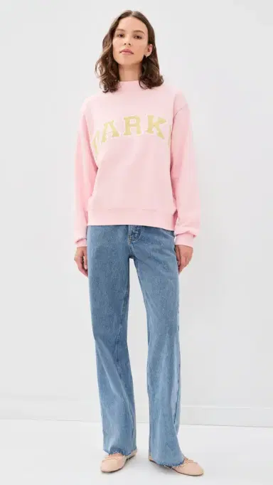 PARKE Varsity Mock Neck Sweatshirt Rose/Peel | Thumbnail 5