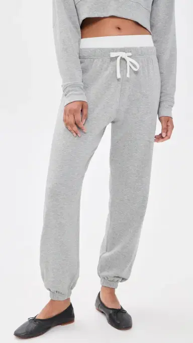 Splits59 Andie Dual Waist Sweatpants Heather Grey/White | Thumbnail 2