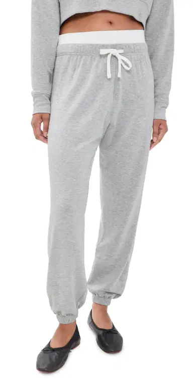 Splits59 Andie Dual Waist Sweatpants Heather Grey/White | Thumbnail 1