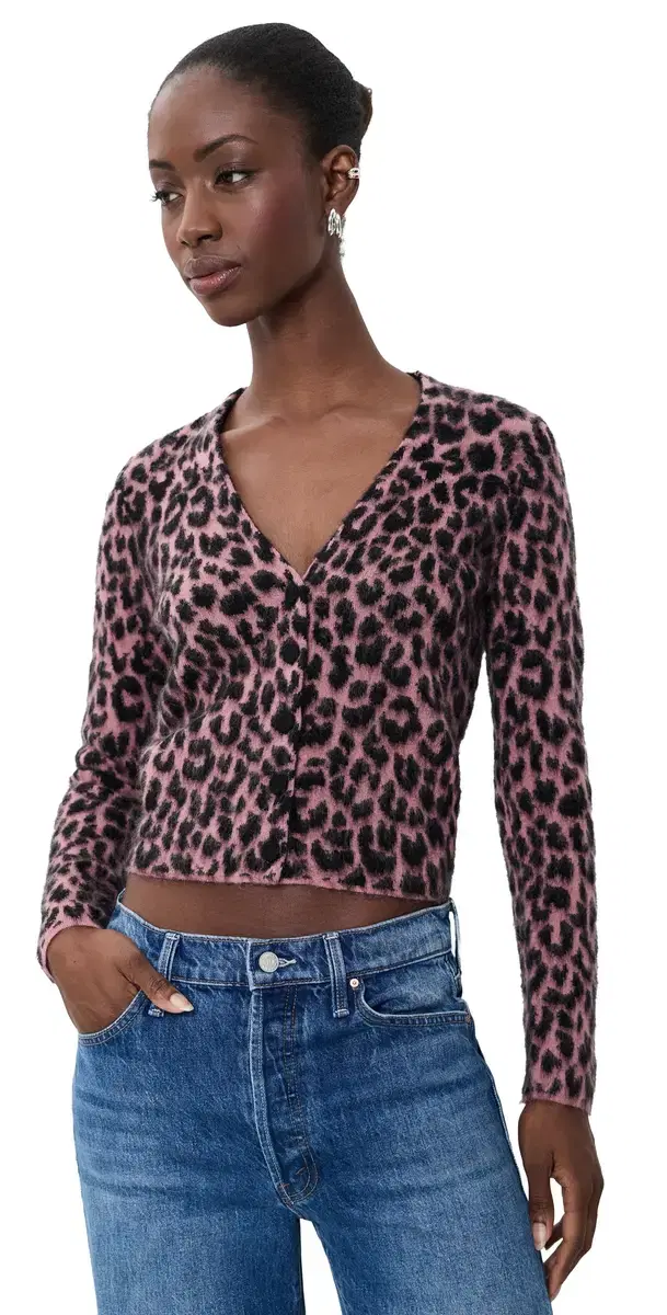 MOTHER The Baby Peek-A-Boo Cardigan Black/Pink