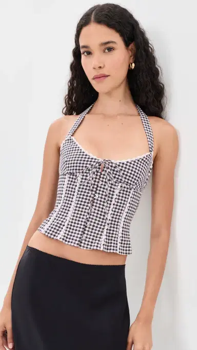 Guizio Marini Gingham Corset Black/White | Thumbnail 2