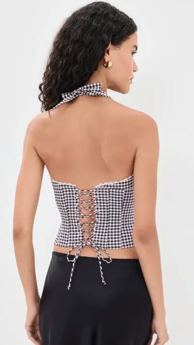Guizio Marini Gingham Corset Black/White | Thumbnail 3