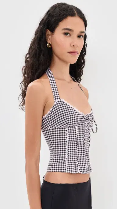 Guizio Marini Gingham Corset Black/White | Thumbnail 4