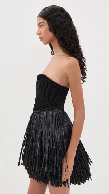 Aje Florentia Raffia Mini Dress Black | Thumbnail 4 Aje Florentia Raffia Mini Dress Black | Thumbnail 4