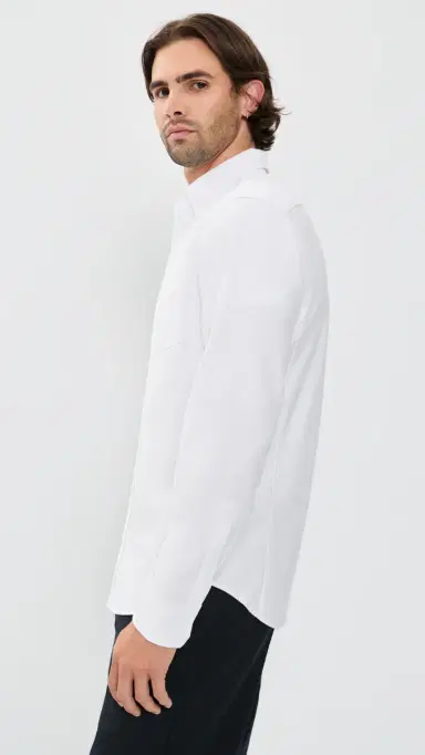 REIGNING CHAMP Cotton Oxford Windsor Standard Shirt White S | Thumbnail 4