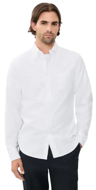 REIGNING CHAMP Cotton Oxford Windsor Standard Shirt White S | Thumbnail 1