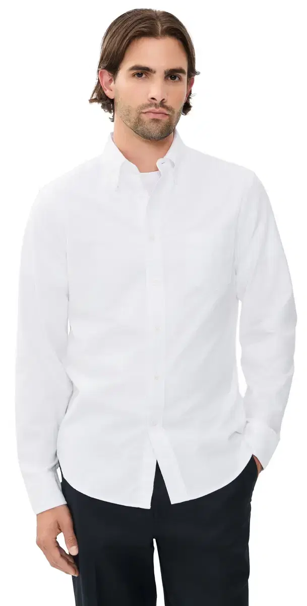 REIGNING CHAMP Cotton Oxford Windsor Standard Shirt White S