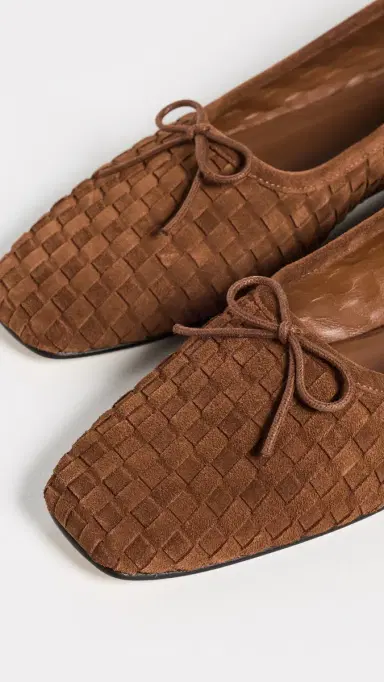 FRĒDA SALVADOR Jada Flats Toffee Woven Suede | Thumbnail 6