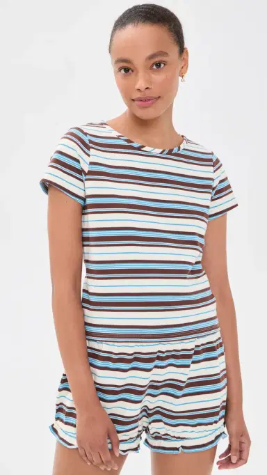 Posse Nadine Tee Chocolate Multi Stripe | Thumbnail 2