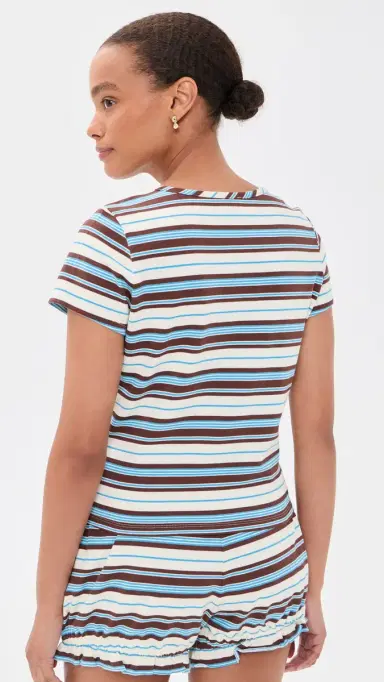 Posse Nadine Tee Chocolate Multi Stripe | Thumbnail 3