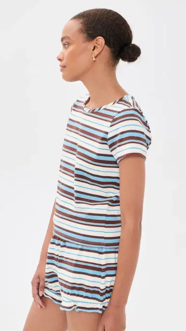 Posse Nadine Tee Chocolate Multi Stripe | Thumbnail 4