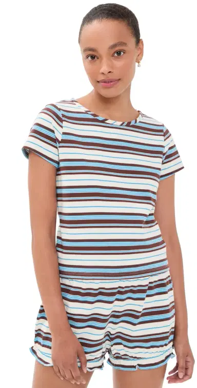 Posse Nadine Tee Chocolate Multi Stripe | Thumbnail 1