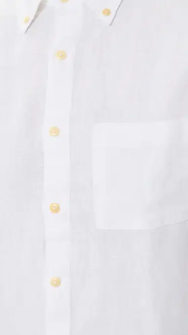 Alex Crane Linen Playa Button Down Shirt Snow | Thumbnail 6
