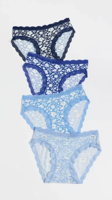 Stripe & Stare Original Knicker Panties 4 Pack Cornflower Petals | Thumbnail 2