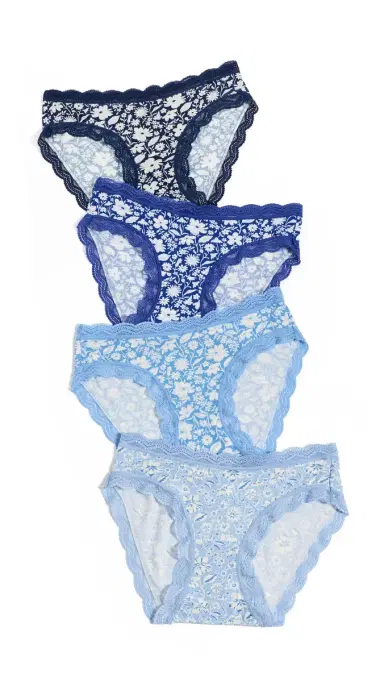 Stripe & Stare Original Knicker Panties 4 Pack Cornflower Petals | Thumbnail 6