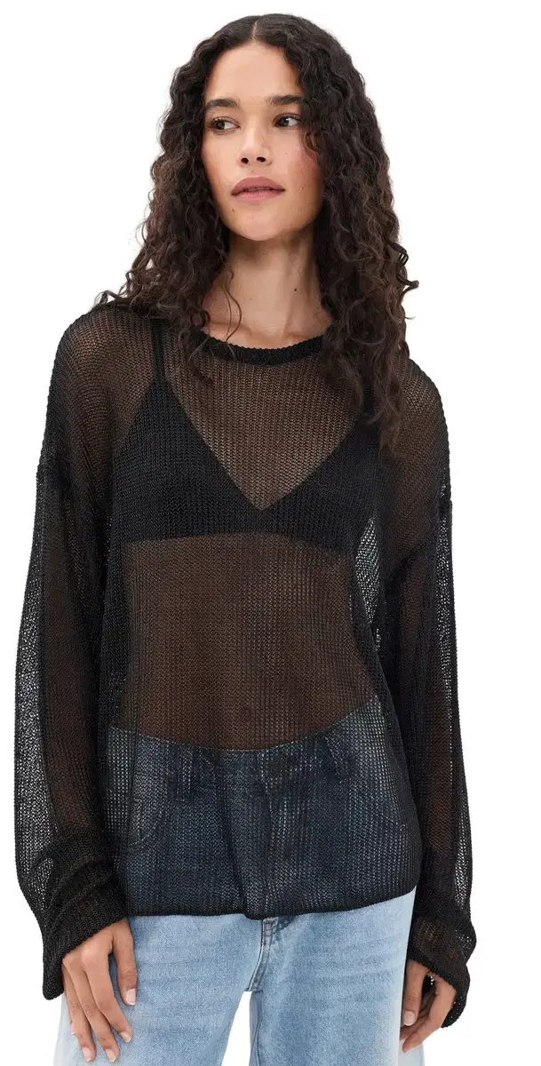 Bloom Long Sleeve Sweater Noir
