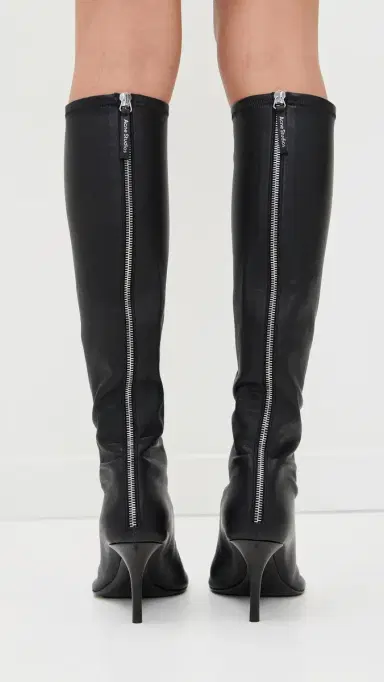 Acne Studios High Leather Boots Black | Thumbnail 4