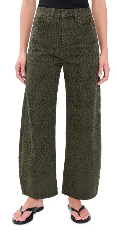 Frame The Bow Crop Flocked Jeans | Thumbnail 1