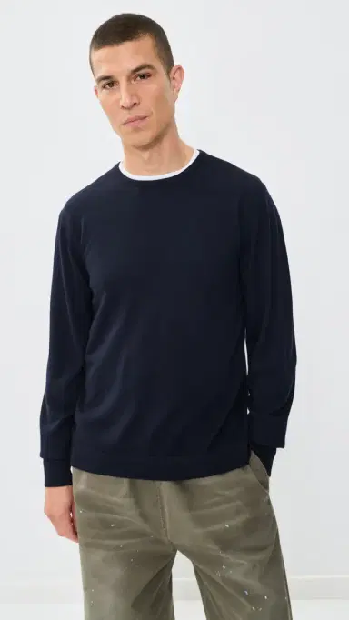 OFFICINE GÉNÉRALE Nina Merino Wool weater Navy | Thumbnail 2 OFFICINE GÉNÉRALE Nina Merino Wool weater Navy | Thumbnail 2