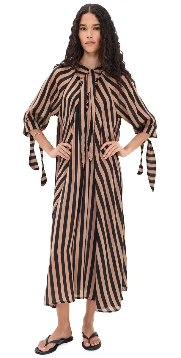 Natalie Martin Collection Monét Dress Thick tripe Black & Tan