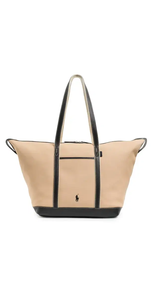 Large Canvas Tote Bag Porcelain/Black One Size