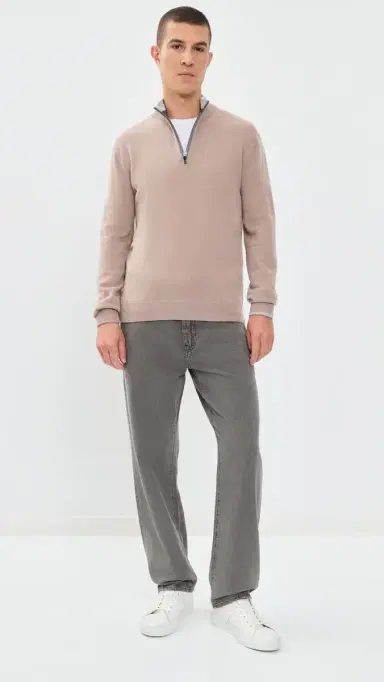 Greyson ebonack Quarter Zip weater Cobblestone | Thumbnail 5 Greyson ebonack Quarter Zip weater Cobblestone | Thumbnail 5